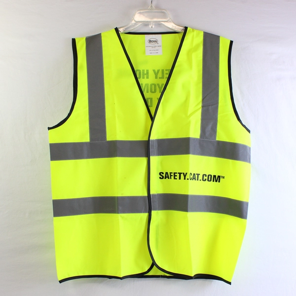 Boss Manufacturing Company Safety Vest "Safely Home" Print Men's Size XL Yellow