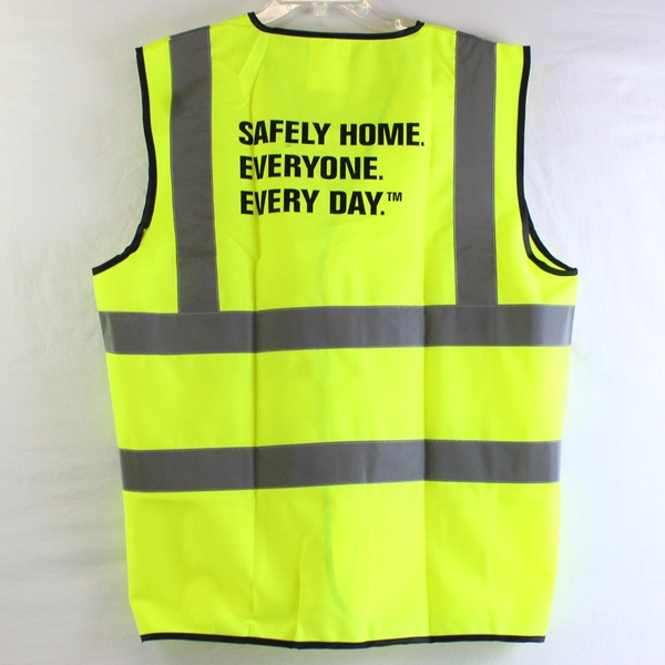 Boss Manufacturing Company Safety Vest "Safely Home" Print Men's Size XL Yellow