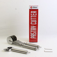 Oleex Pastry Cutter 5 Wheel Stainless Steel Expandable Multi-Round Dual-Fluted