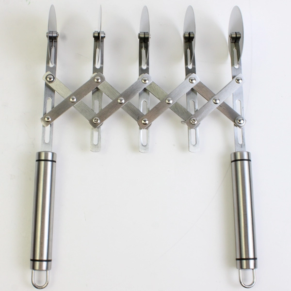 Oleex Pastry Cutter 5 Wheel Stainless Steel Expandable Multi-Round Dual-Fluted