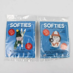 Lot Of 2 1982 Softies Sculpture Faces To Decorate Kits Baseball Player & Skier