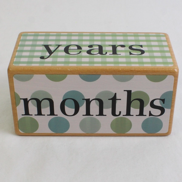 Lovely Sprouts Set Of 3 Milestone Age Blocks Solid Wood Unisex Neutral