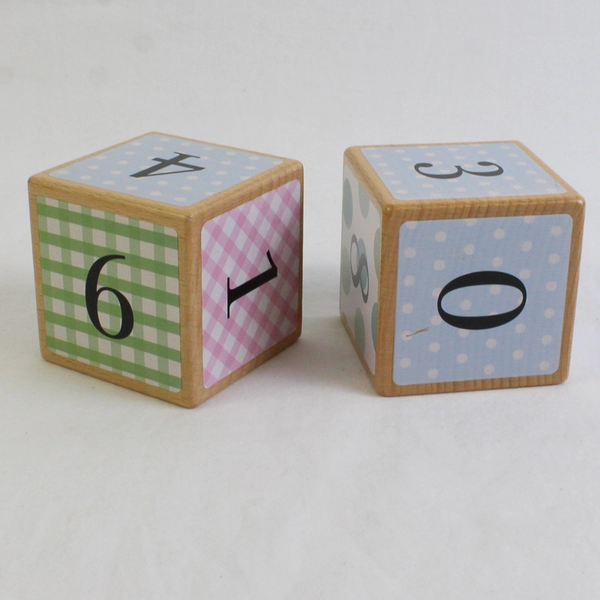 Lovely Sprouts Set Of 3 Milestone Age Blocks Solid Wood Unisex Neutral