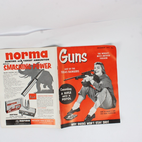 Vintage Guns Magazine December 1955 Featuring the Last of the Texas Rangers 
