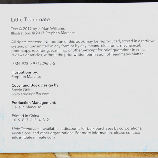 Little Teammate by Alan Williams 2017 Hardcover Good Condition