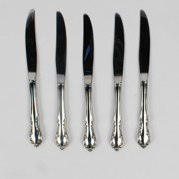 Lot Of 5 Oneida Silver St. Louis (Stainless) Flatware Dinner Knives 9.25" Long