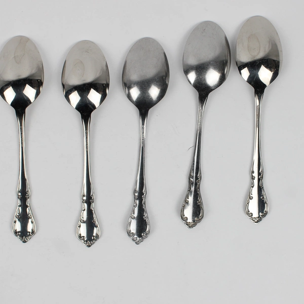 Lot Of 5 Oneida Silver St. Louis (Stainless) Flatware Soup Spoons 7" Long