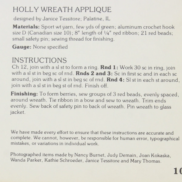 Leisure Arts Leaflet 81 Titled Crochet for Christmas 1976 Paperback