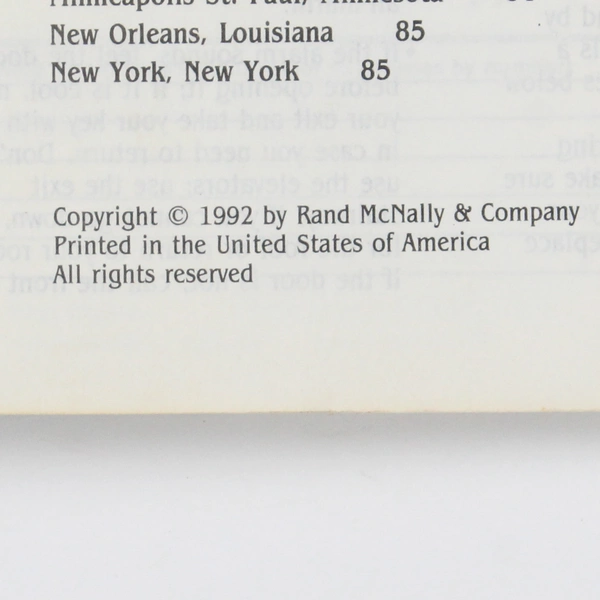 Rand McNally Road Atlas And Major City Guide 1992 Paperback