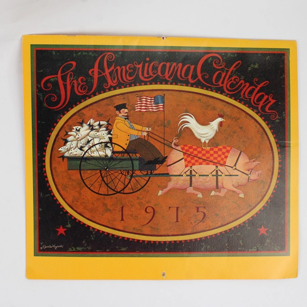 The 1975 Americana Calendar Designed by Charles Wysocki Vintage