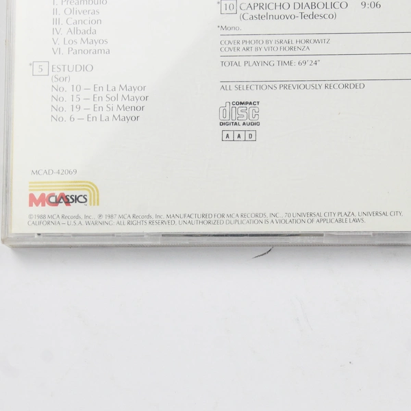 Andres Segovia Music CD My Favorite Works The Segovia Collection Vol 3 1988