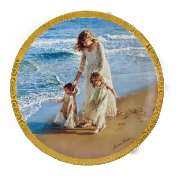 Sandra Kuck Art Plate Oceans Of Love Mothers Enduring Love Beach COA New LE