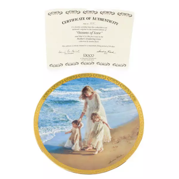 Sandra Kuck Art Plate Oceans Of Love Mothers Enduring Love Beach COA New LE