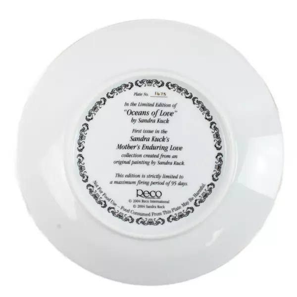 Sandra Kuck Art Plate Oceans Of Love Mothers Enduring Love Beach COA New LE