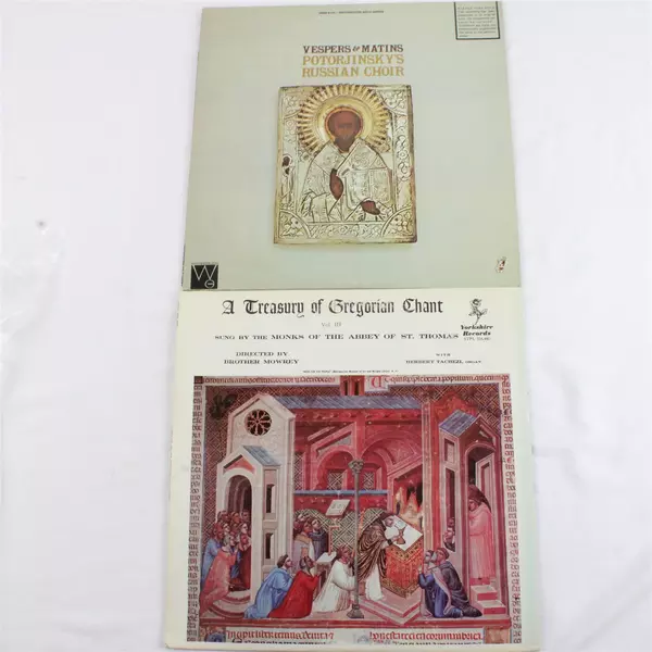 Lot of 2 Russian Orthodox Albums Vespers & Matins Treasury of Gregorian Chant LP