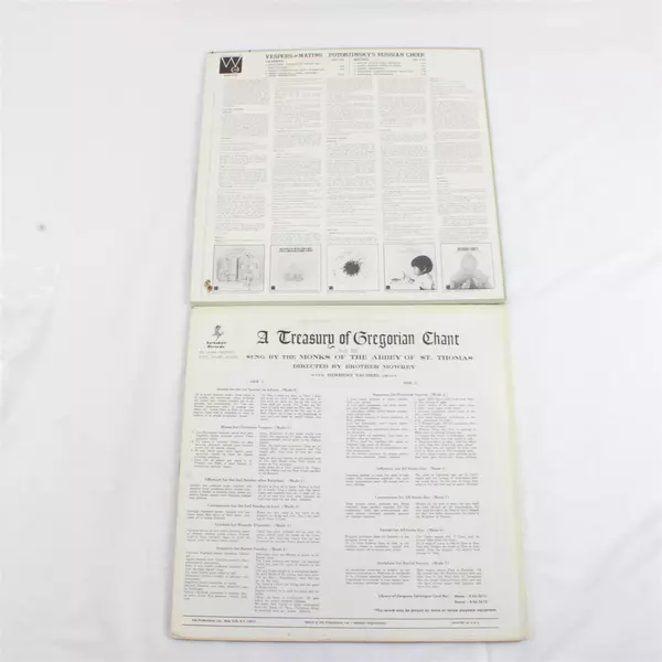 Lot of 2 Russian Orthodox Albums Vespers & Matins Treasury of Gregorian Chant LP