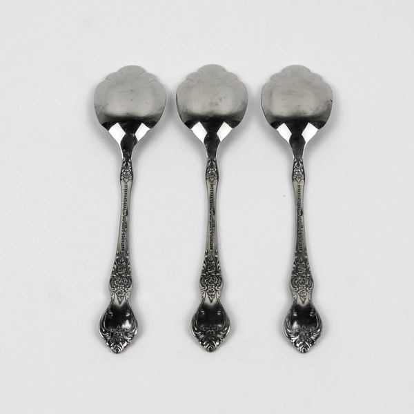 Lot of 3 International Silver La France Sugar Spoons Stainless 6.25 Inches