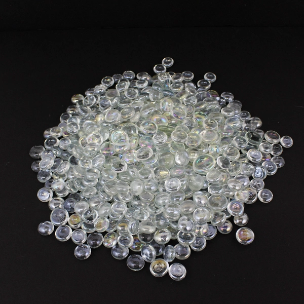 Lot Of 4.66 Pounds of Clear Flat Bottom Glass Marbles For Crafting Projects