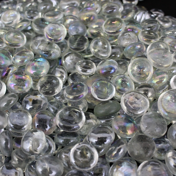 Lot Of 4.66 Pounds of Clear Flat Bottom Glass Marbles For Crafting Projects