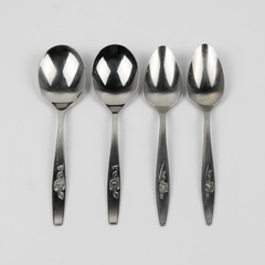 Lot Of 4 Oneida Silver Our Rose (Stainless) Flatware 2 Teaspoons 2 Sugar Spoons