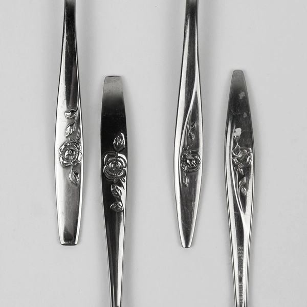 Lot Of 4 Oneida Silver Our Rose (Stainless) Flatware 2 Teaspoons 2 Sugar Spoons