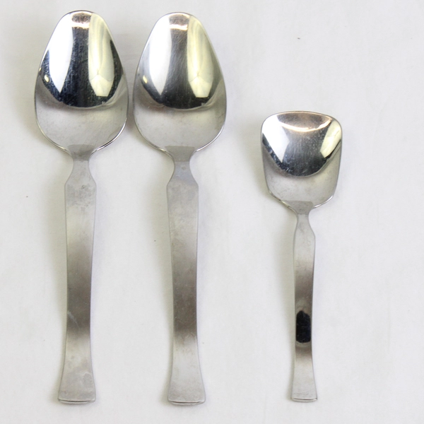 Lot Of 3 Oneida Silver Moda (Stainless) Flatware 2 Serving Spoons 1 Sugar Spoon