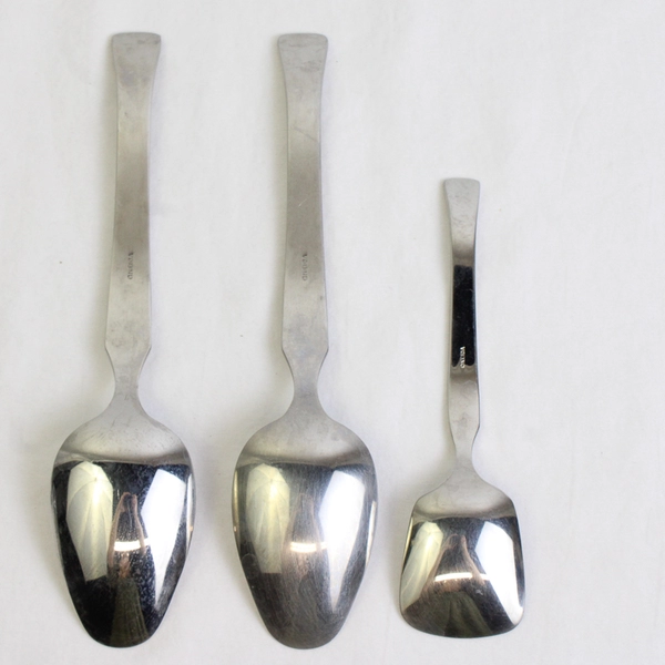 Lot Of 3 Oneida Silver Moda (Stainless) Flatware 2 Serving Spoons 1 Sugar Spoon