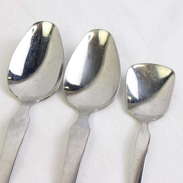 Lot Of 3 Oneida Silver Moda (Stainless) Flatware 2 Serving Spoons 1 Sugar Spoon