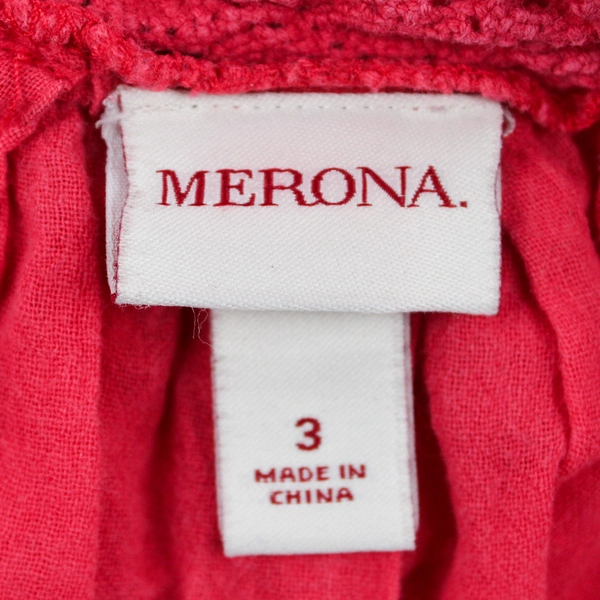 Merona Pink Square Neck Short Sleeve Top Women's Size 3 FLAWED