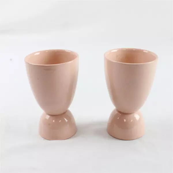 Lot of 2 Vintage Grindley England Peach Petal Ceramic Double Ended Egg Cup