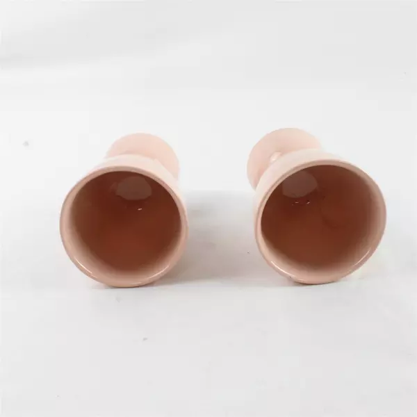 Lot of 2 Vintage Grindley England Peach Petal Ceramic Double Ended Egg Cup