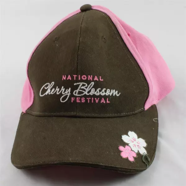 National Cherry Blossom Festival Washington DC Pink Brown Baseball Hat