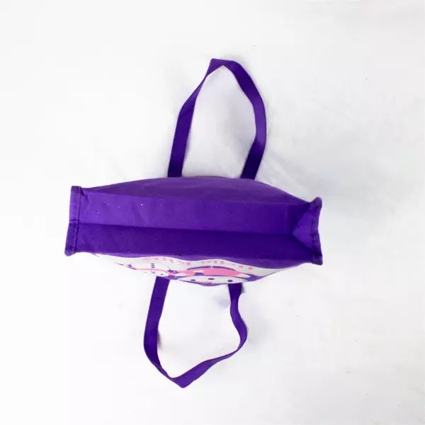 2008 Hello Kitty Sanrio Purple Shopping Tote Gift Bag Small 9.25"x10" Snowflakes