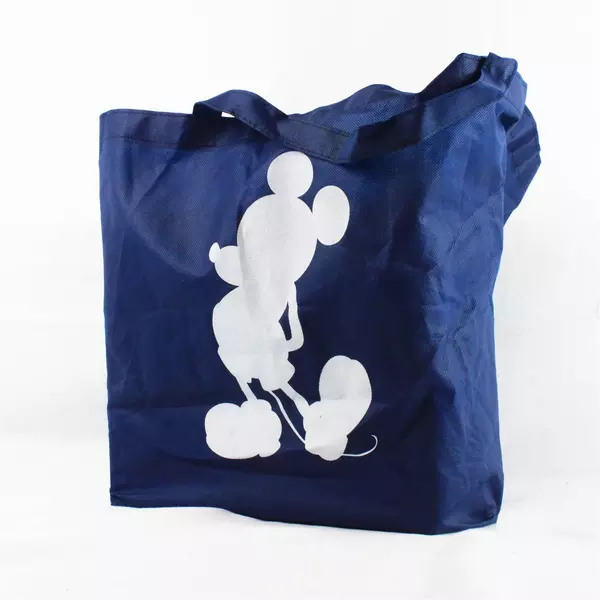 Disney Store Mickey Mouse Silhouette Navy Blue Reusable Tote Bag Shopping Bag