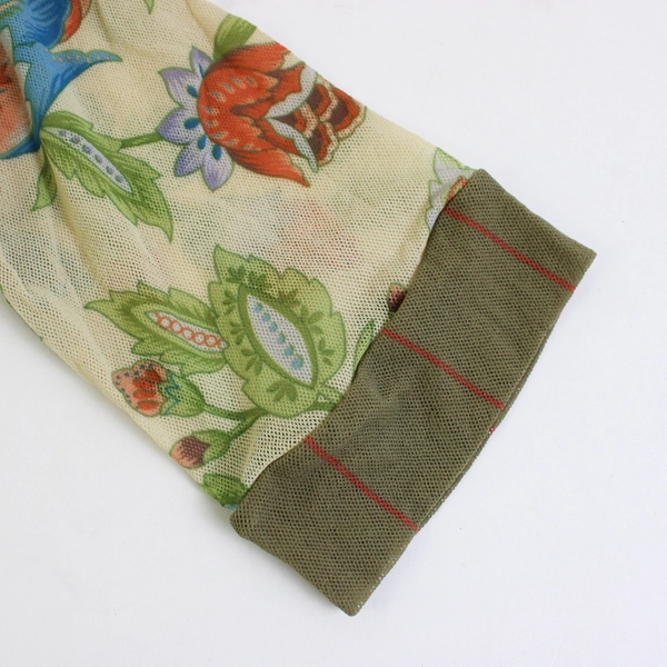 Sweet Pea Women's M Green Floral Mesh Faux Wrap Half Sleeve Top 