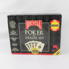 Bicycle Poker Dealer Set 2 Decks 200 Chips Tray Sealed New Card Game Kit