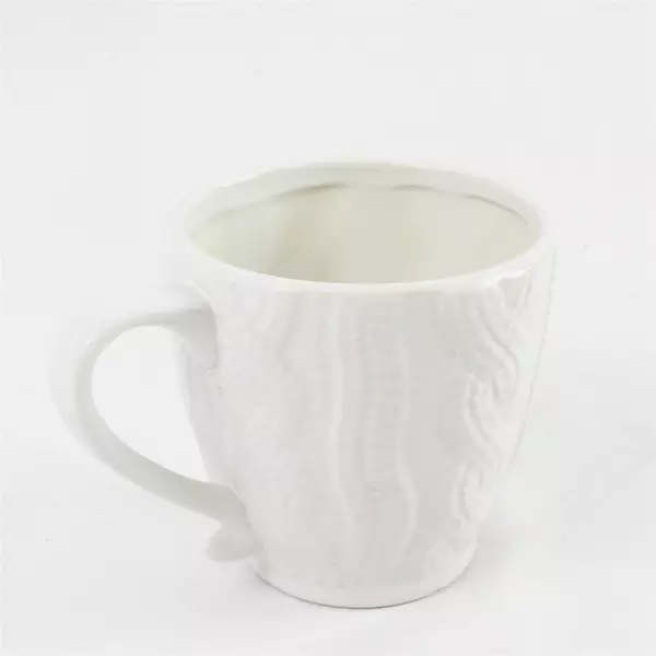 Pier 1 Imports White Stoneware Coffee Mug Durable Classic 4" Tall Pre-Owned