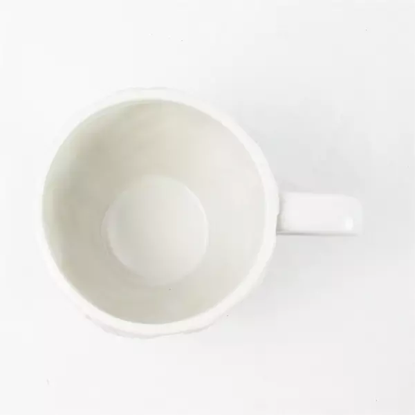 Pier 1 Imports White Stoneware Coffee Mug Durable Classic 4" Tall Pre-Owned