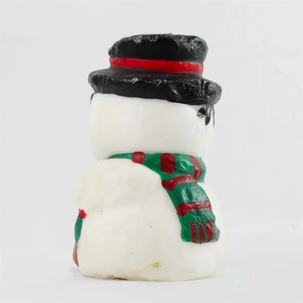 Charming Snowman Candle Holiday Decor Winter Themed 5 Inch Pre-Owned