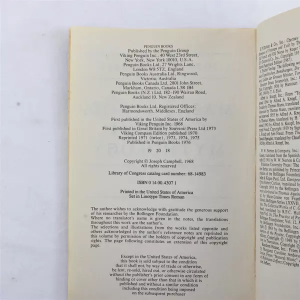 Creative Mythology Vol.4 The Masks of God Joseph Campbell Paperback 1968