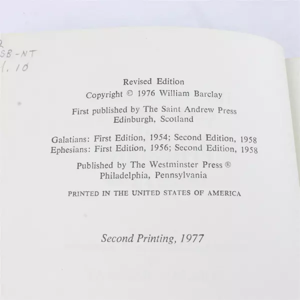 1976 Hardcover The Letters to the Galatians & Ephesians by William Barclay