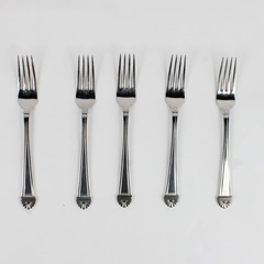 Lot Of 5 Libbey LYF7 (Stainless) Flatware Dinner Forks 8.25" Long