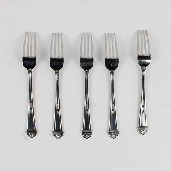 Lot Of 5 Libbey LYF7 (Stainless) Flatware Dinner Forks 8.25" Long
