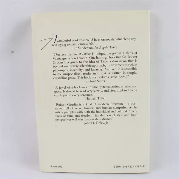 Time and the Art of Living by Robert Grudin Paperback Philosophy Book 