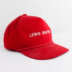 Lewis Drafting Red Hat Vintage Workwear Cap Adjustable Men's
