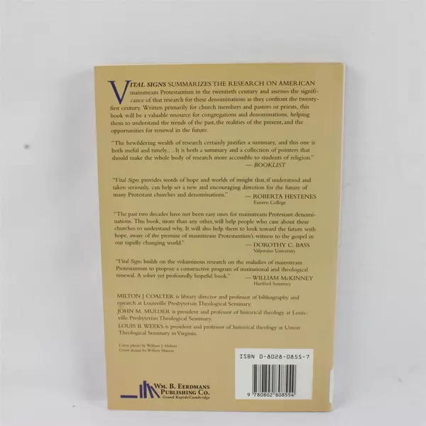 Vital Signs The Promise of Mainstream Protestantism Milton J Coalter Paperback 