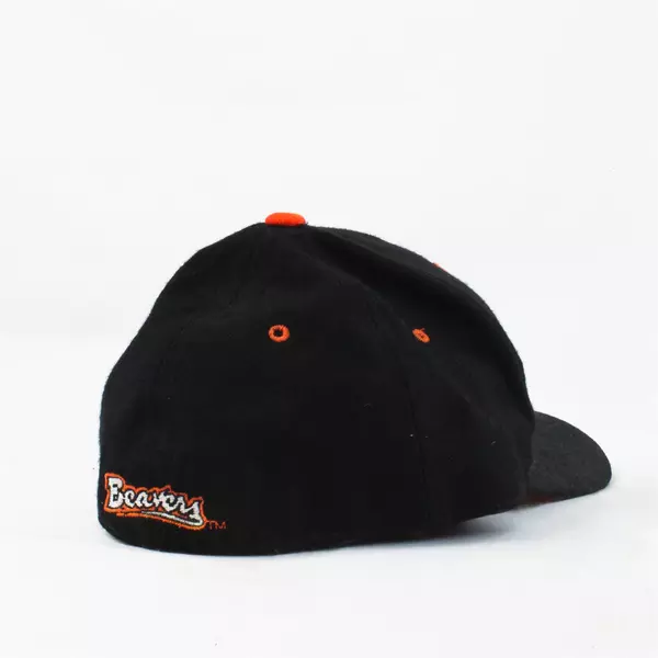Vintage OSU Beavers Black Wool Baseball Cap Zephyr 7 1/2 Faded Retro