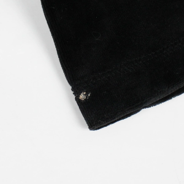 Liz Claiborne Black Velveteen Wide-Leg Drawstring Sweatpants Women's Large