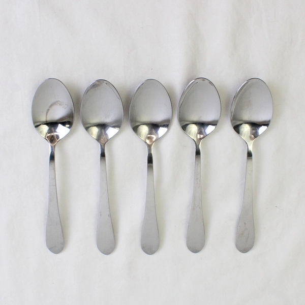 Lot Of 5 International Silver Ridgefield (Stainless) Flatware Teaspoons 6.25"