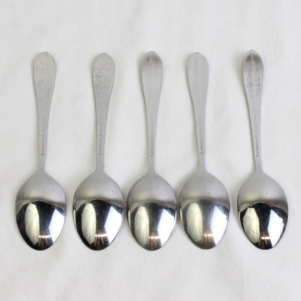 Lot Of 5 International Silver Ridgefield (Stainless) Flatware Teaspoons 6.25"